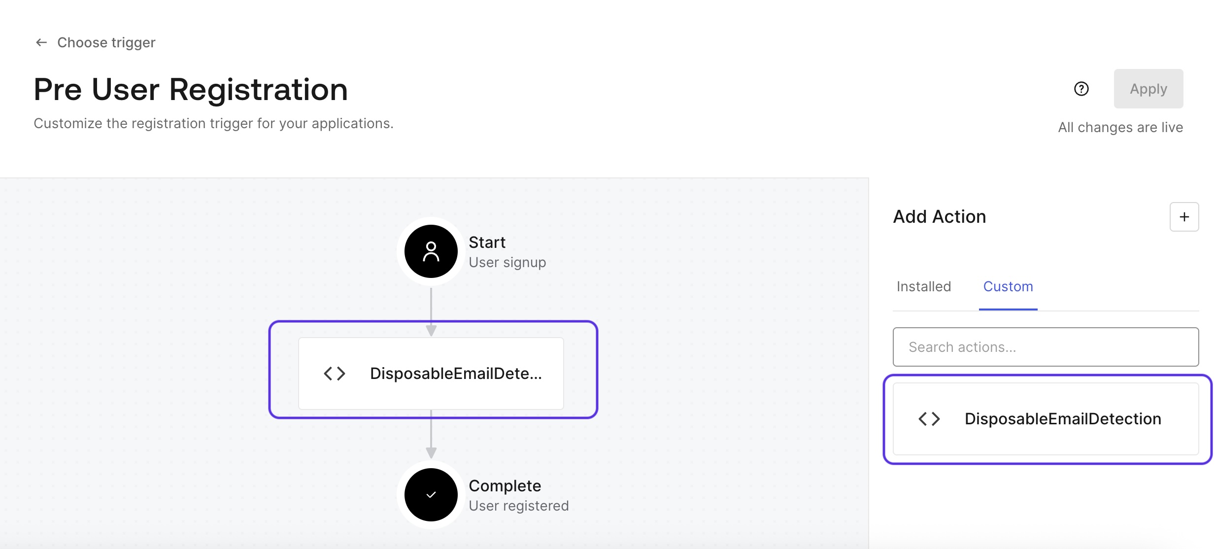 Auth0 Custom Action